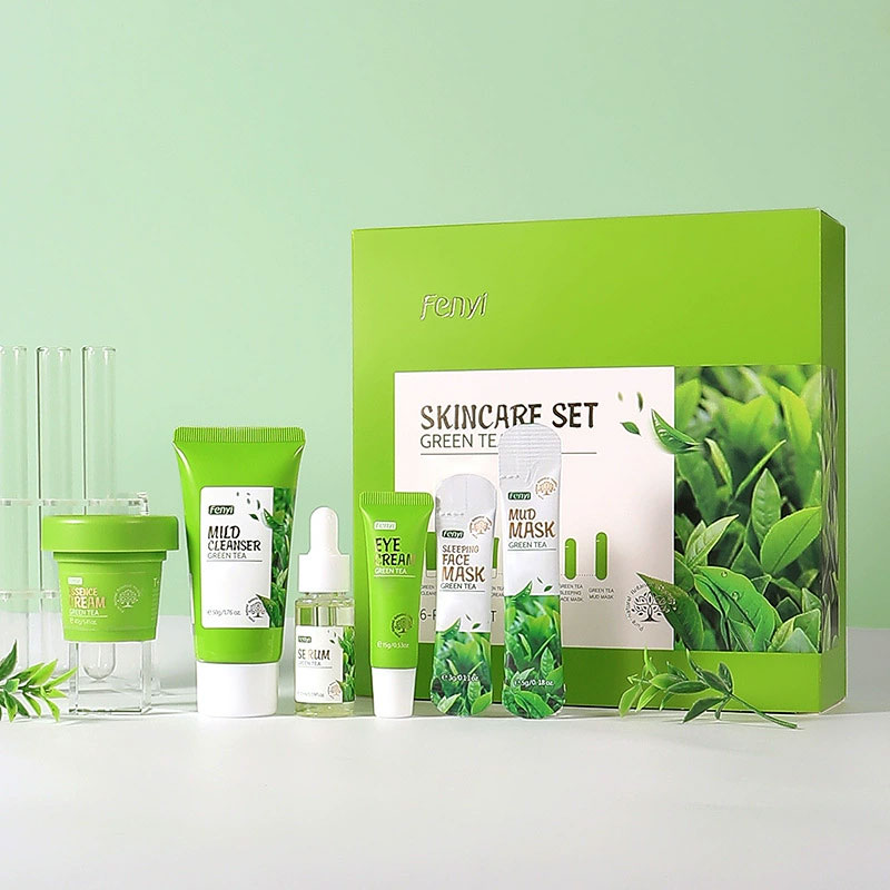 Skincare Niacinamide - 6pcs/box Skin Care Set Green Tea