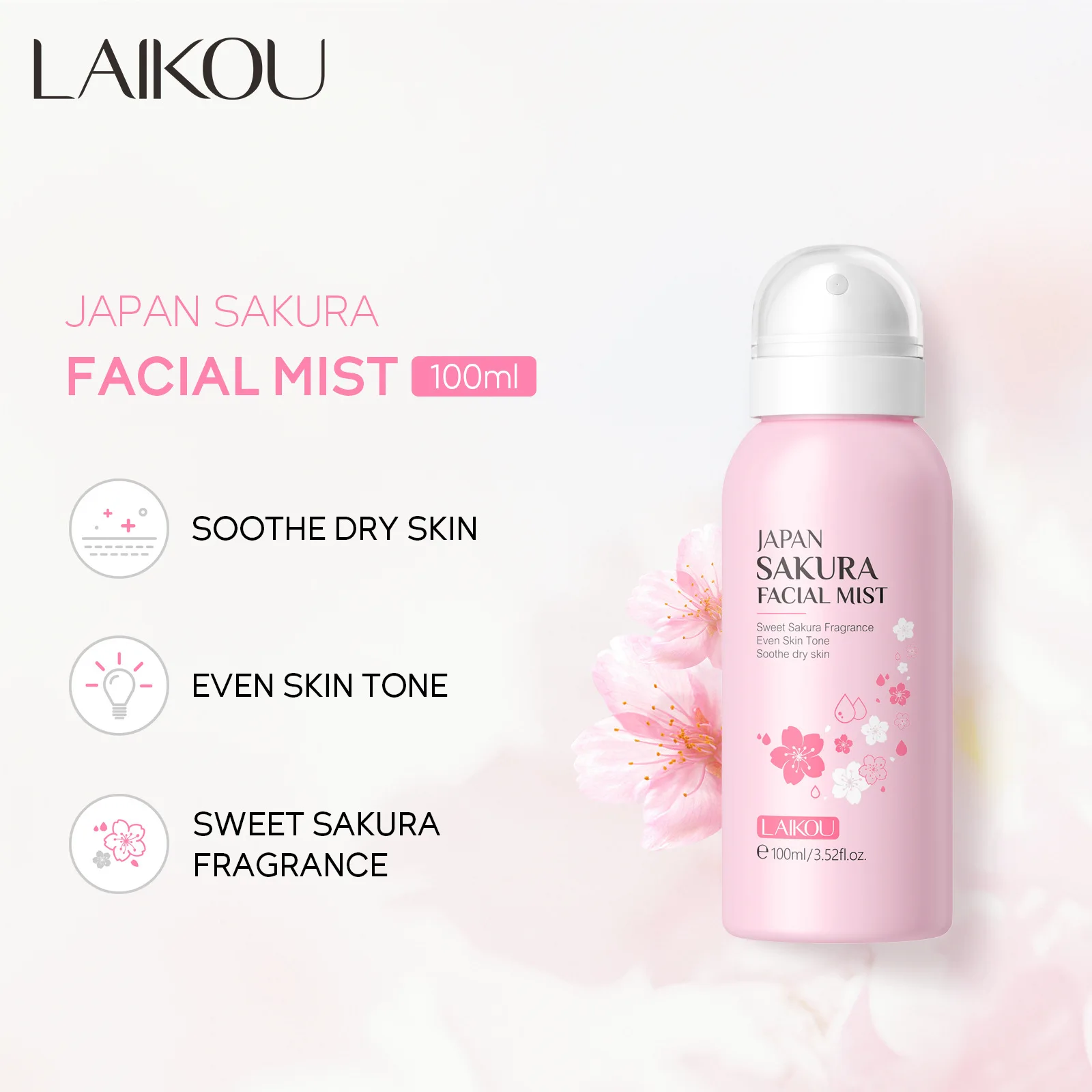 LAIKOU Sakura Facial Mist Brig - Skincare Niacinamide recension och pris