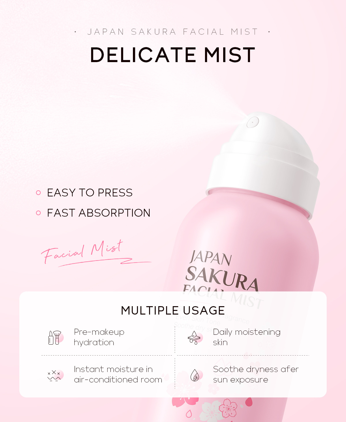 LAIKOU Sakura Facial Mist Brig - Skincare Niacinamide recension och pris